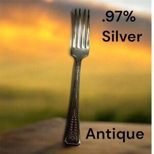Antique 1820 Johan George Hossauer 15 Loth Sterling Silver Fork 93.7% Pure Flora